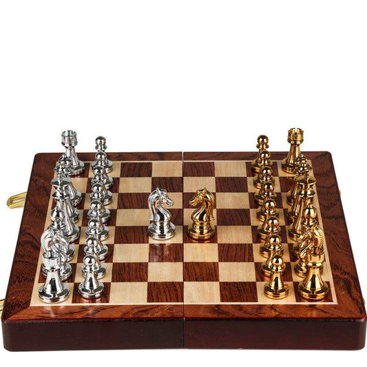 Coffret Cadeau Premium Échecs en Métal Bronze pour Enfants - Allomarc.com