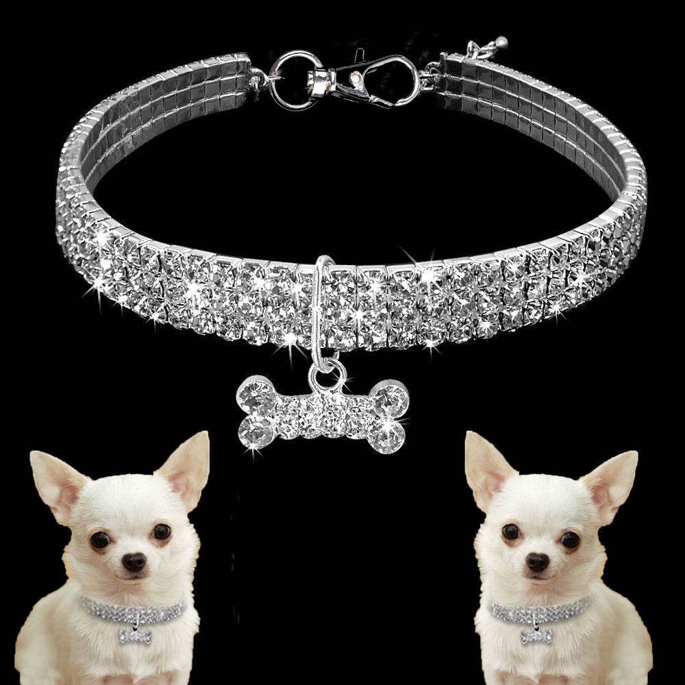 Collier Bling en Strass pour Chiens et Chats - Allomarc.com