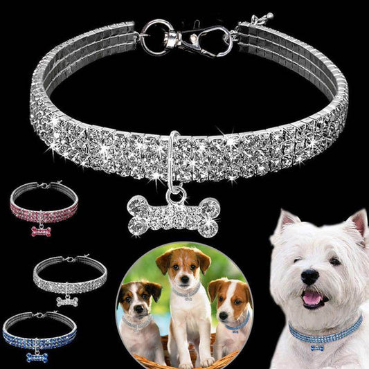 Collier Bling en Strass pour Chiens et Chats - Allomarc.com