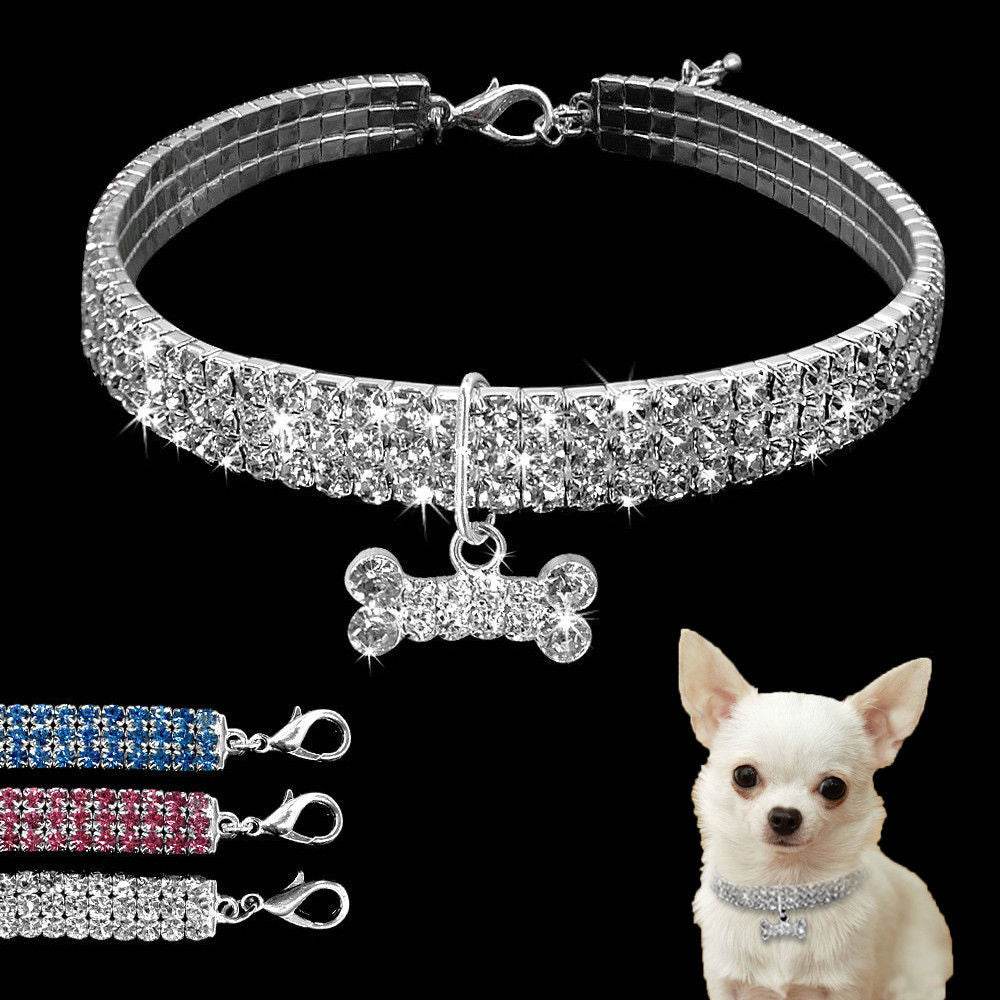 Collier Bling en Strass pour Chiens et Chats - Allomarc.com