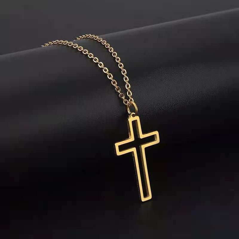 Collier Croix Style Hip Hop en Acier Titane pour Hommes et Femmes - Allomarc.com