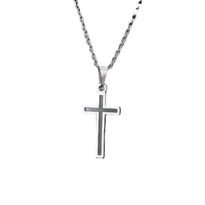 Collier Croix Style Hip Hop en Acier Titane pour Hommes et Femmes - Allomarc.com