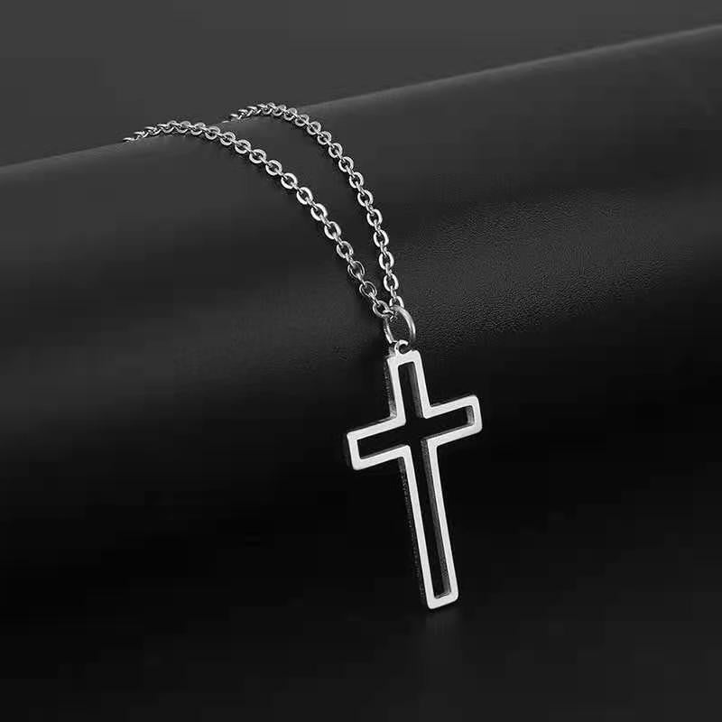 Collier Croix Style Hip Hop en Acier Titane pour Hommes et Femmes - Allomarc.com