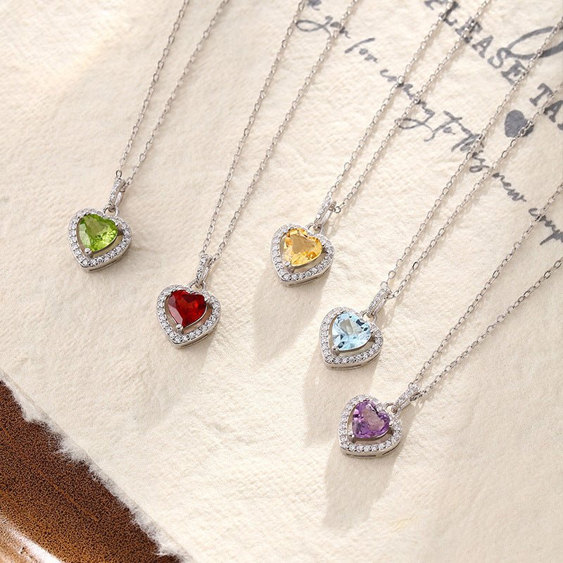 Collier en Argent S925 avec Gemmes Naturelles Colorées en Améthyste pour Femmes - Allomarc.com