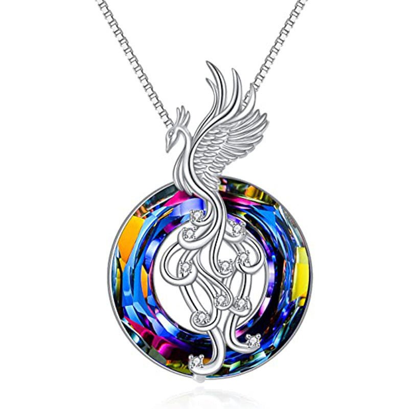 Collier en Cristal Phoenix et Boucles d'Oreilles Colorées pour Femmes - Allomarc.com