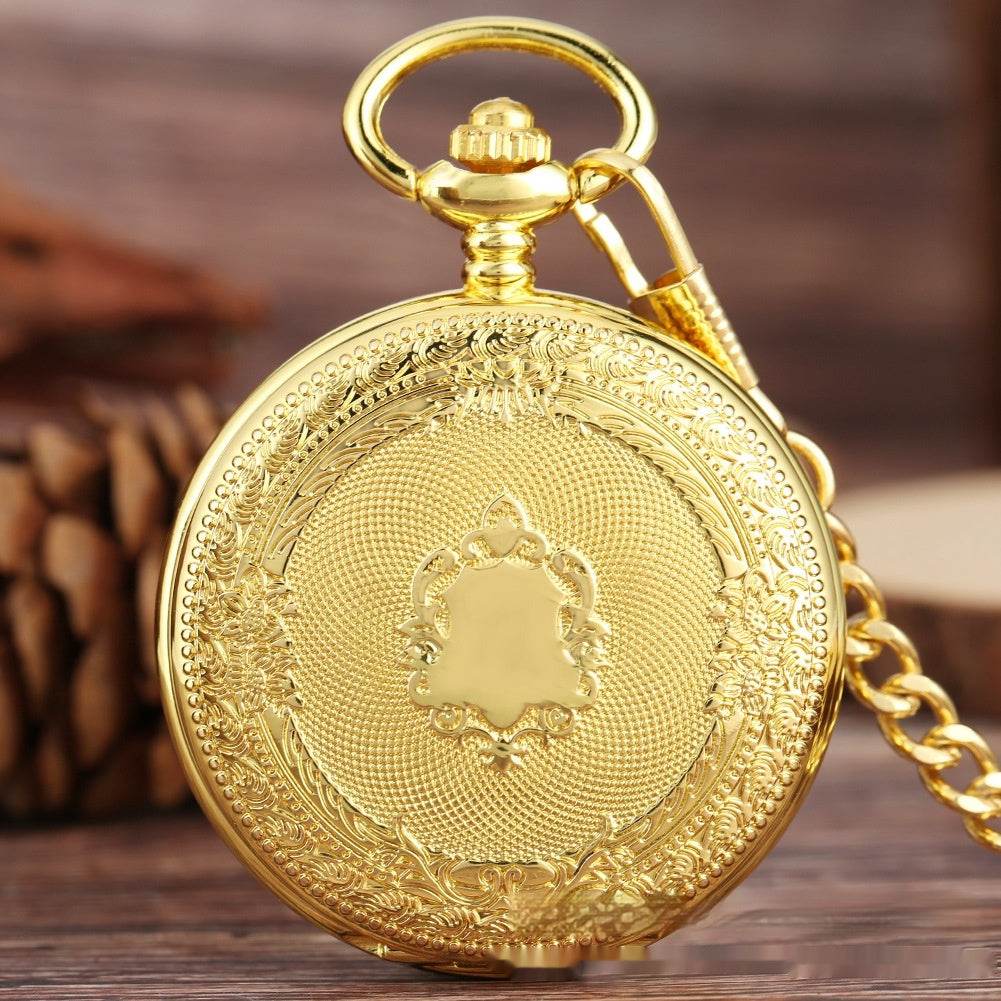 Collier Flip Or Double - Sided Écu Sculpté Montre de Poche - Allomarc.com