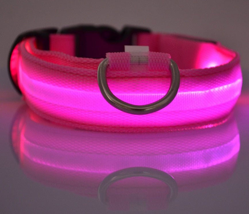 Collier Lumineux LED en Nylon pour Animaux de Compagnie - Sécurité Nocturne - Allomarc.com