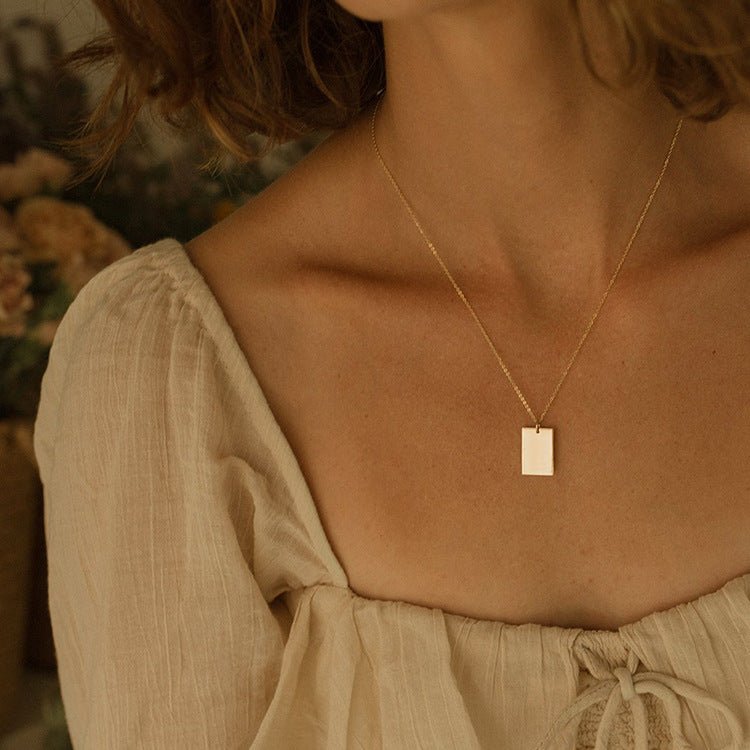 Collier Personnalisé en Acier Inoxydable Imprimé Simple Face - Allomarc.com