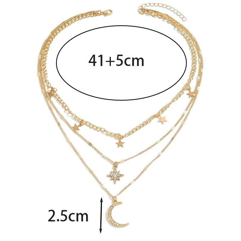 Collier Sexy Multi - couche en Forme de Croissant XINGX pour Femme - Allomarc.com