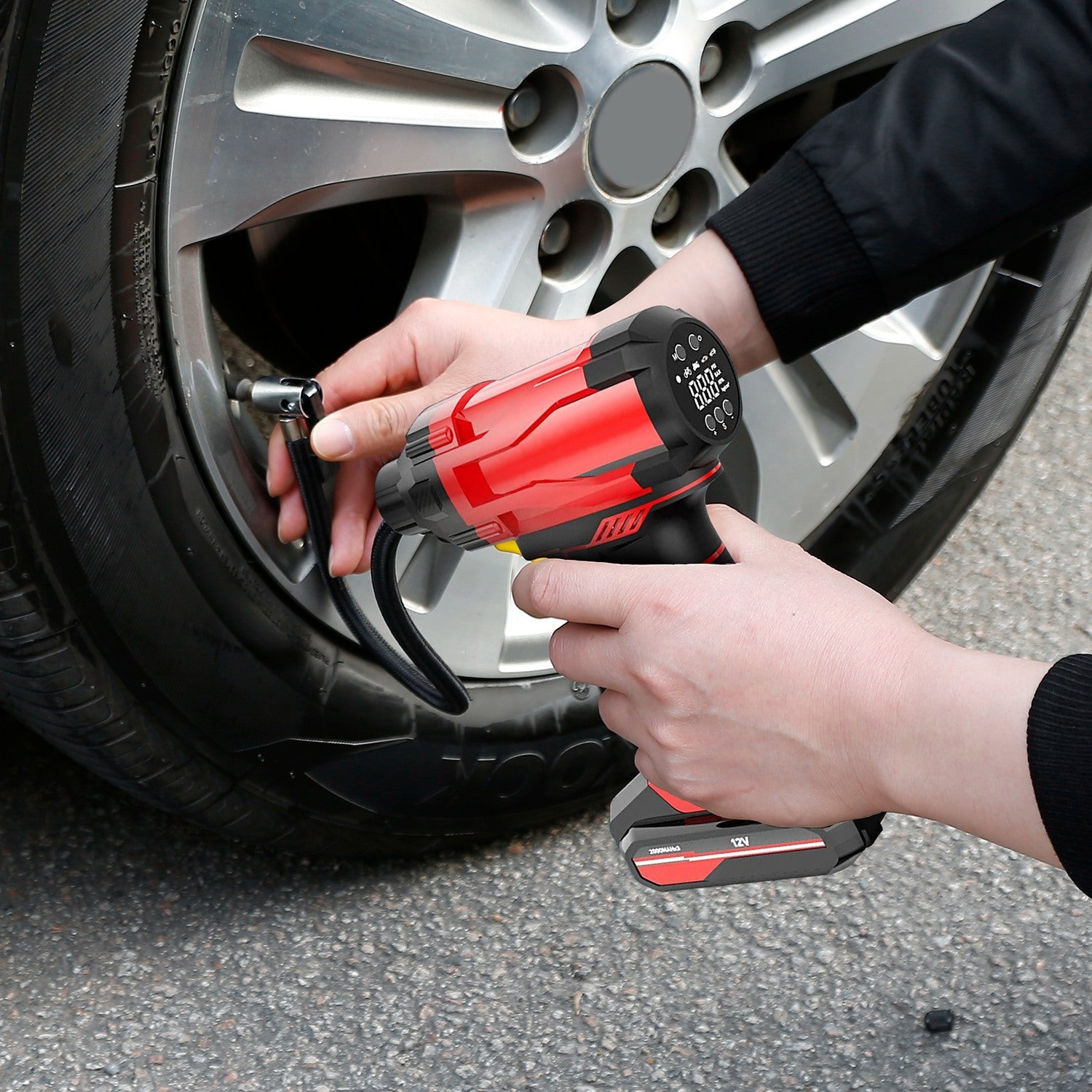 Compresseur d'Air Électrique Portable Rechargeable 150PSI - Allomarc.com