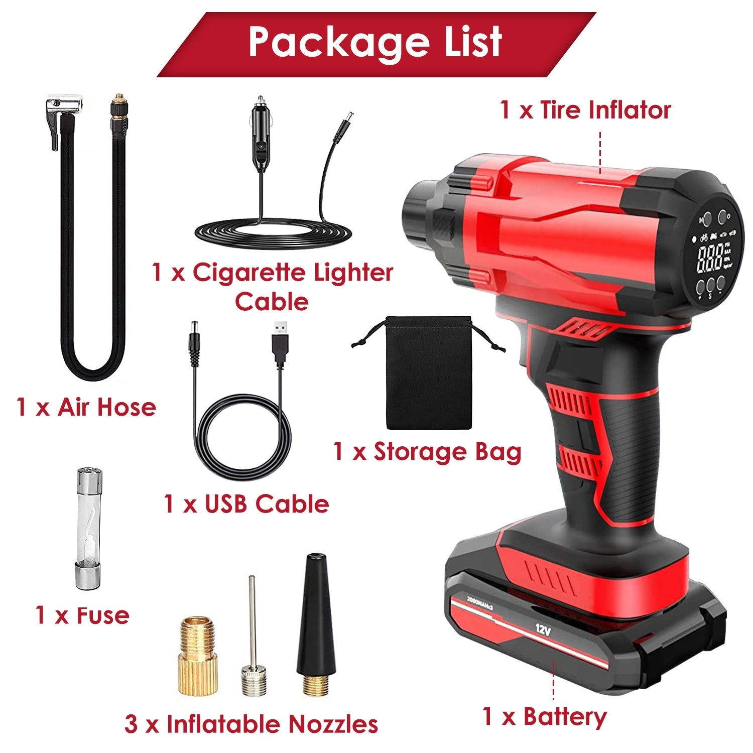 Compresseur d'Air Électrique Portable Rechargeable 150PSI - Allomarc.com