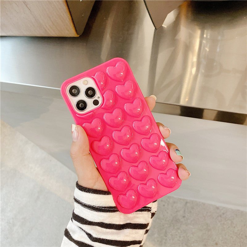 Coque de Téléphone Cœur Pêche avec Lanière en Silicone - Protection Élégante - Allomarc.com