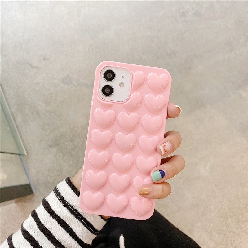 Coque de Téléphone Cœur Pêche avec Lanière en Silicone - Protection Élégante - Allomarc.com