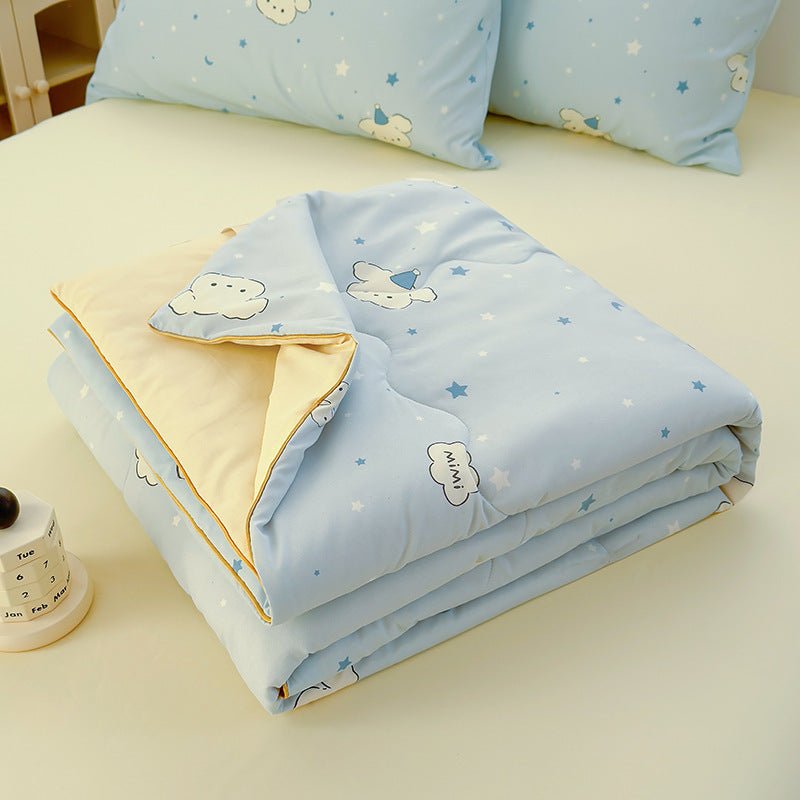 Couette en Coton Lavé Class A à Deux Couches en Fibre de Soja pour Climatisation - Allomarc.com