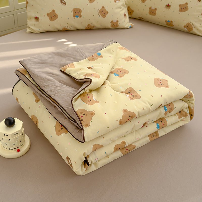 Couette en Coton Lavé Class A à Deux Couches en Fibre de Soja pour Climatisation - Allomarc.com