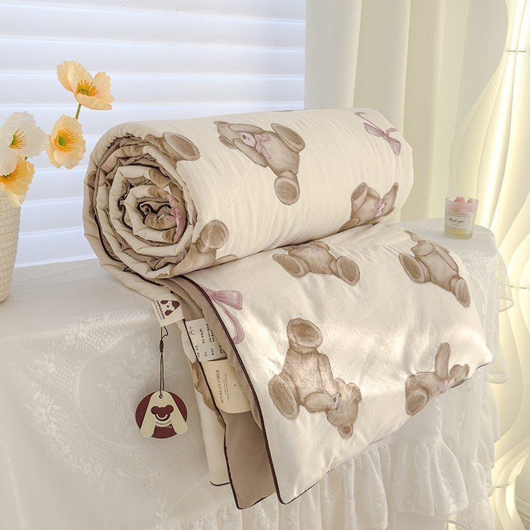 Couette en Coton Lavé Class A à Deux Couches en Fibre de Soja pour Climatisation - Allomarc.com