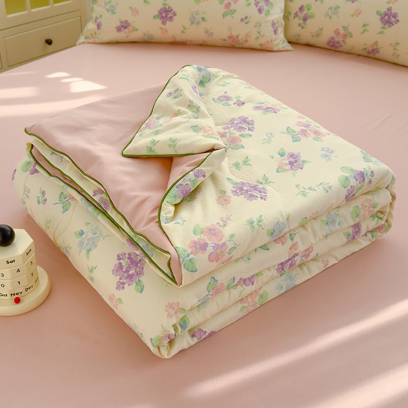 Couette en Coton Lavé Class A à Deux Couches en Fibre de Soja pour Climatisation - Allomarc.com