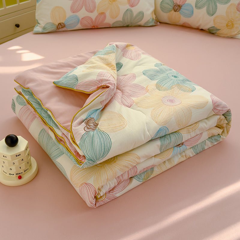 Couette en Coton Lavé Class A à Deux Couches en Fibre de Soja pour Climatisation - Allomarc.com