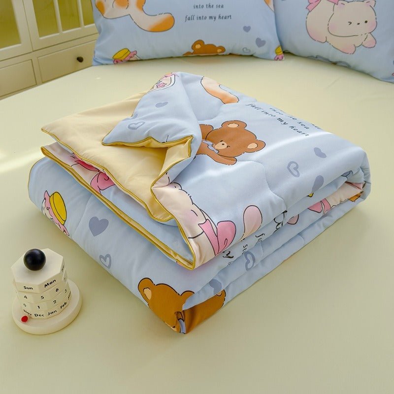 Couette en Coton Lavé Class A à Deux Couches en Fibre de Soja pour Climatisation - Allomarc.com