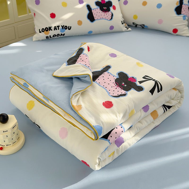 Couette en Coton Lavé Class A à Deux Couches en Fibre de Soja pour Climatisation - Allomarc.com