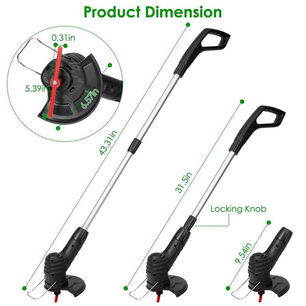 Coupe - bordures électrique sans fil rechargeable extensible avec 5 lames et 1 batterie - Allomarc.com