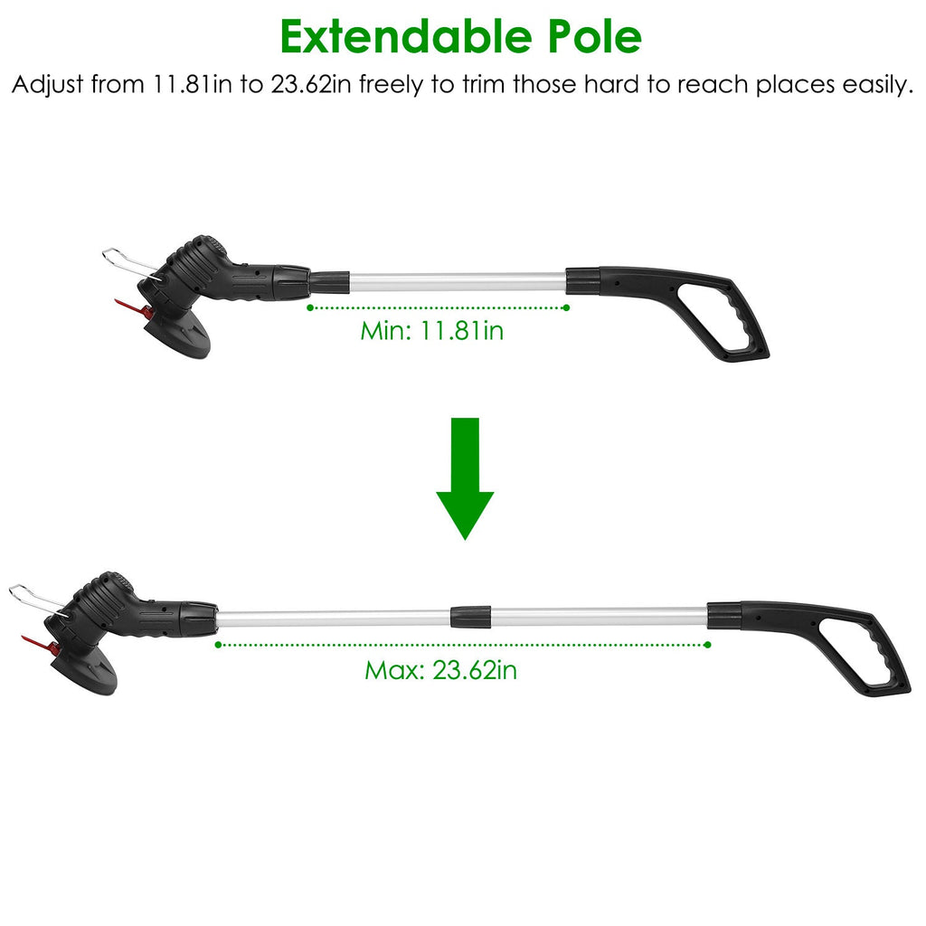 Coupe - bordures électrique sans fil rechargeable extensible avec 5 lames et 1 batterie - Allomarc.com