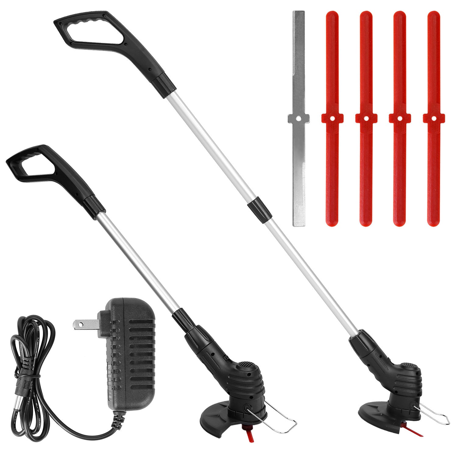 Coupe - bordures électrique sans fil rechargeable extensible avec 5 lames et 1 batterie - Allomarc.com