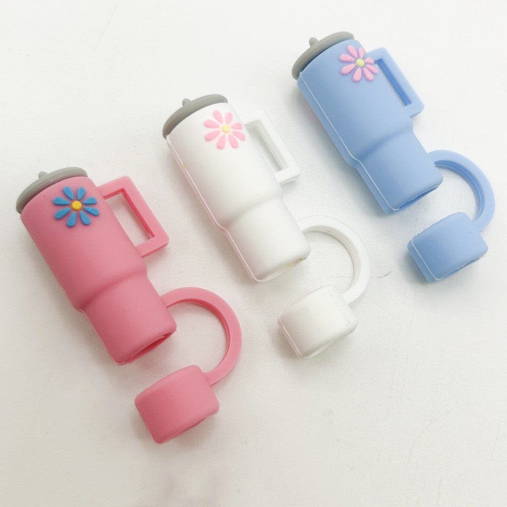 Couvercle en Silicone avec Paille pour Tasse - Accessoires Anti - Plug - Allomarc.com