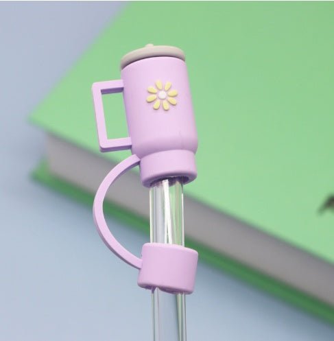 Couvercle en Silicone avec Paille pour Tasse - Accessoires Anti - Plug - Allomarc.com