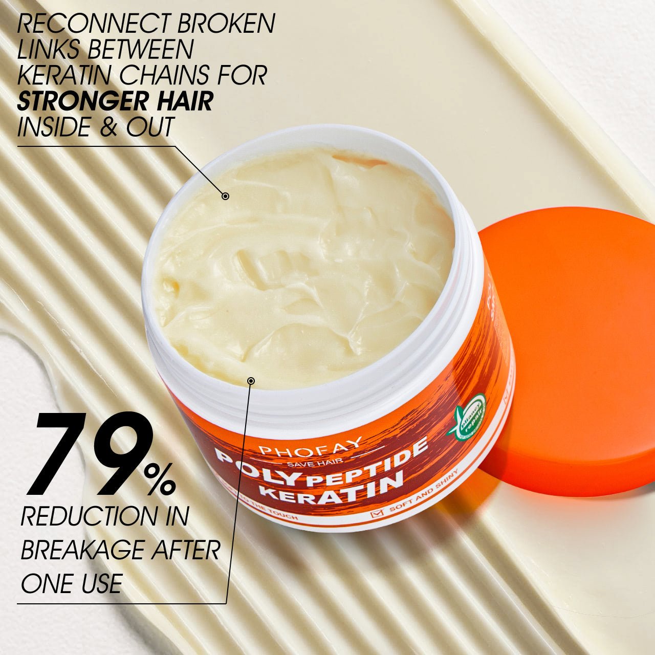 Crème de Restauration pour Cheveux Brûlés PHOFAY POLY KERATIN - Allomarc.com