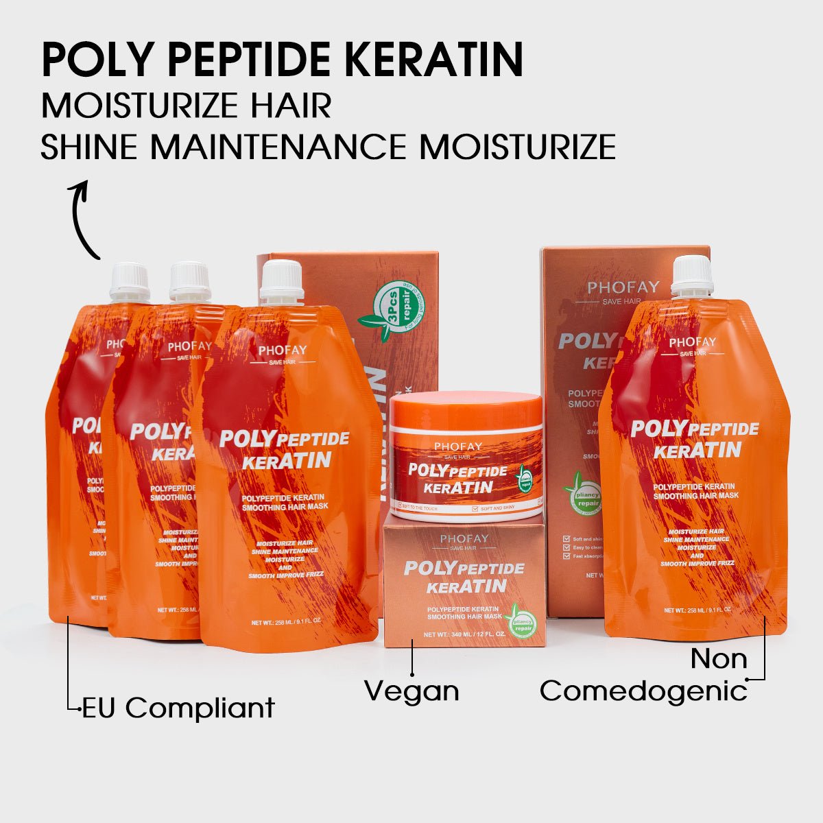 Crème de Restauration pour Cheveux Brûlés PHOFAY POLY KERATIN - Allomarc.com