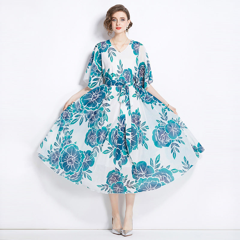 Robe de Vacances Slimming Mi-Longue pour Femmes