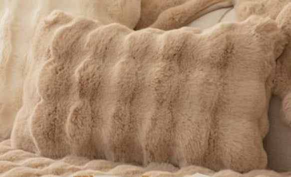 Coussin de canapé moderne en peluche épaisse d'hiver en lapin