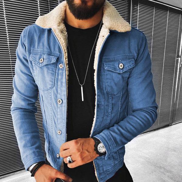 Veste en Jean Épaissie en Laine d'Agneau - Allomarc.com