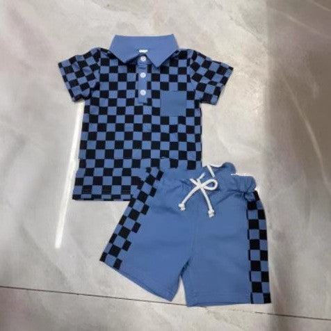 Costume à Short à Carreaux pour Garçons