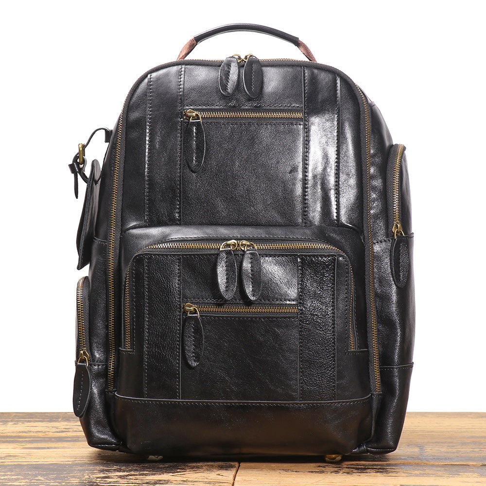 Sac à dos trolley en cuir rétro
