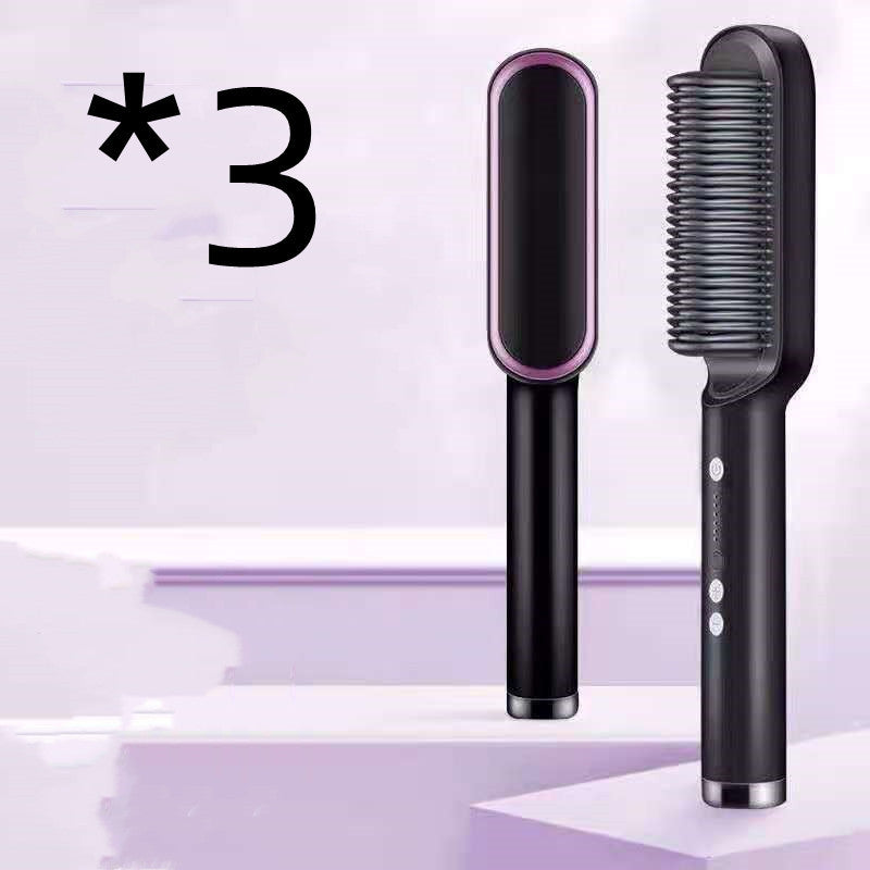 Fer à Lisser 2 En 1 avec Peigne Chaud et Boucleur Ions Négatifs