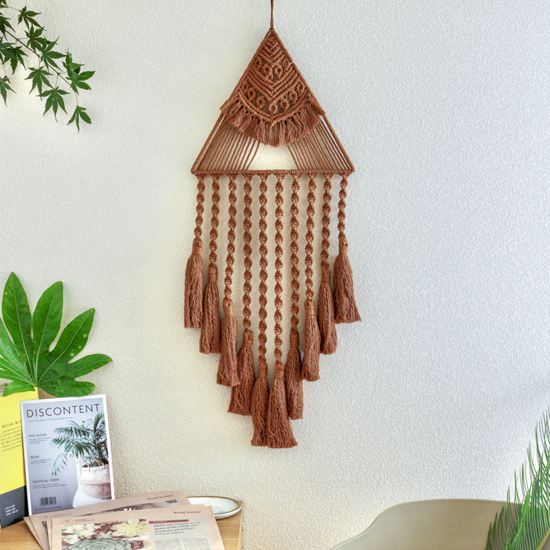 Pendentif Attrape-Rêves Triangulaire Tissé à la Main pour Décoration Intérieure