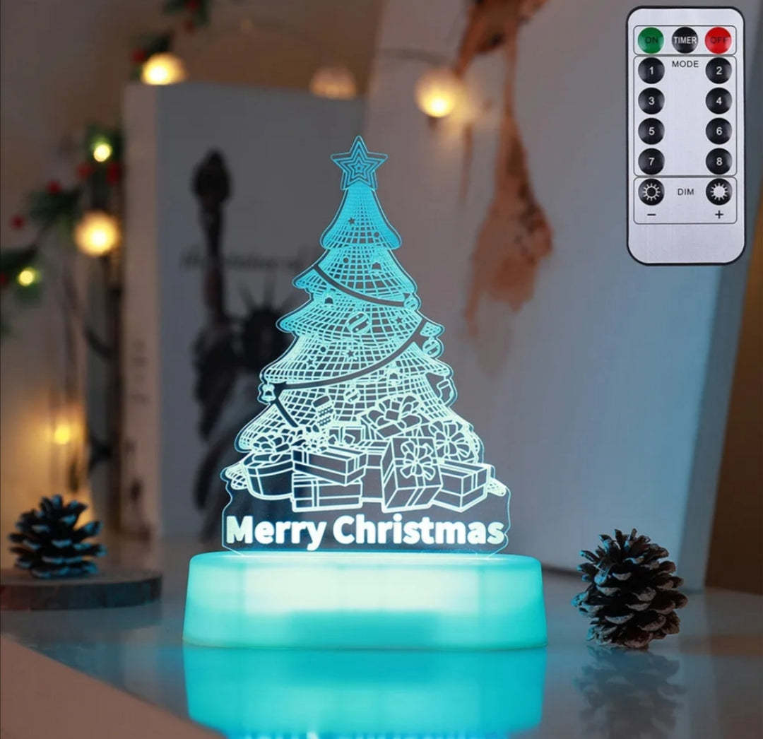 Lampe de Noël 3D en Acrylique LED - Lumières de Nuit pour Enfants