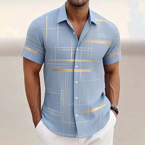 Chemise à Boutons pour Hommes - Mode Décontractée pour les Vacances en Plein Air