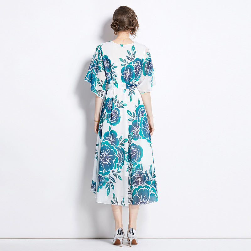 Robe de Vacances Slimming Mi-Longue pour Femmes