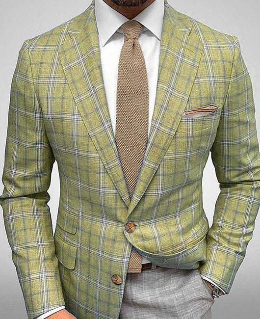 Veste de Costume Légère pour Homme à Motif À Carreaux