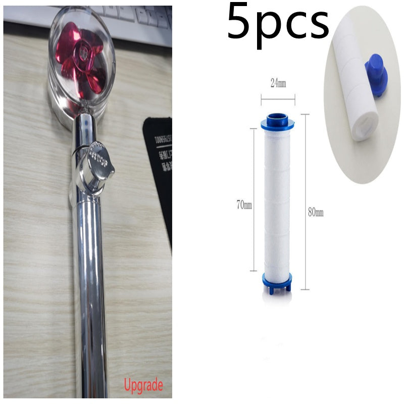 Douchette Turbo Propeller Économiseur d'Eau Haute Pression 360 Degrés avec Extension de Ventilateur