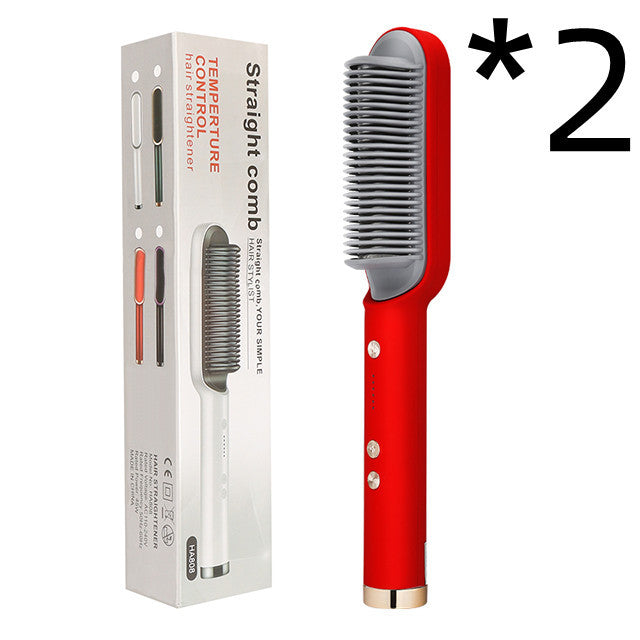 Fer à Lisser 2 En 1 avec Peigne Chaud et Boucleur Ions Négatifs
