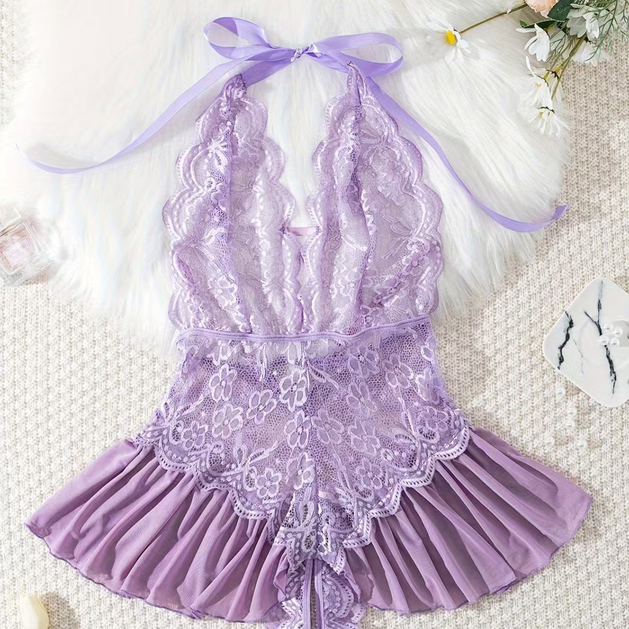 Nuit Enchanteresse avec la Robe de Nuit Sexy à Bretelles Spaghetti