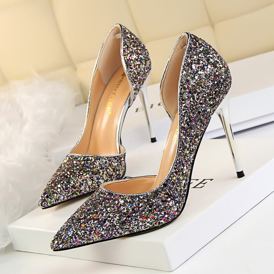 Chaussures à Talons Aiguilles pour Femmes - Escarpins à Sequins