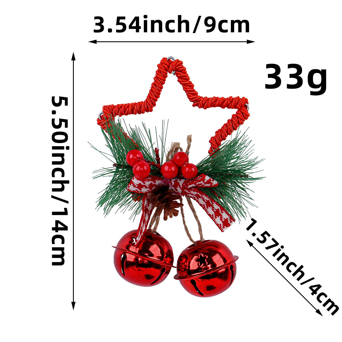 Pendentif d'Accessoires en Étoile à Cinq Branches pour Noël