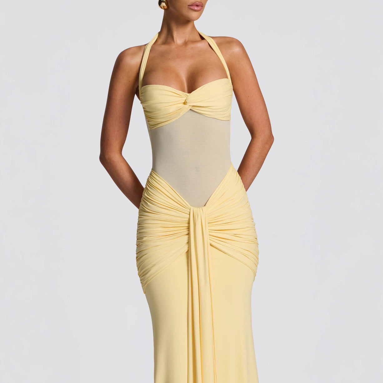 Robe Ajustée à Ruban pour Femme