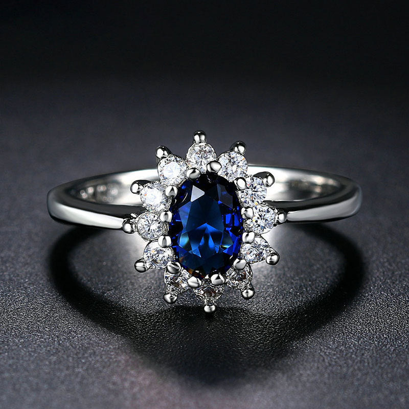 Bague Femme en Moissanite Bleu