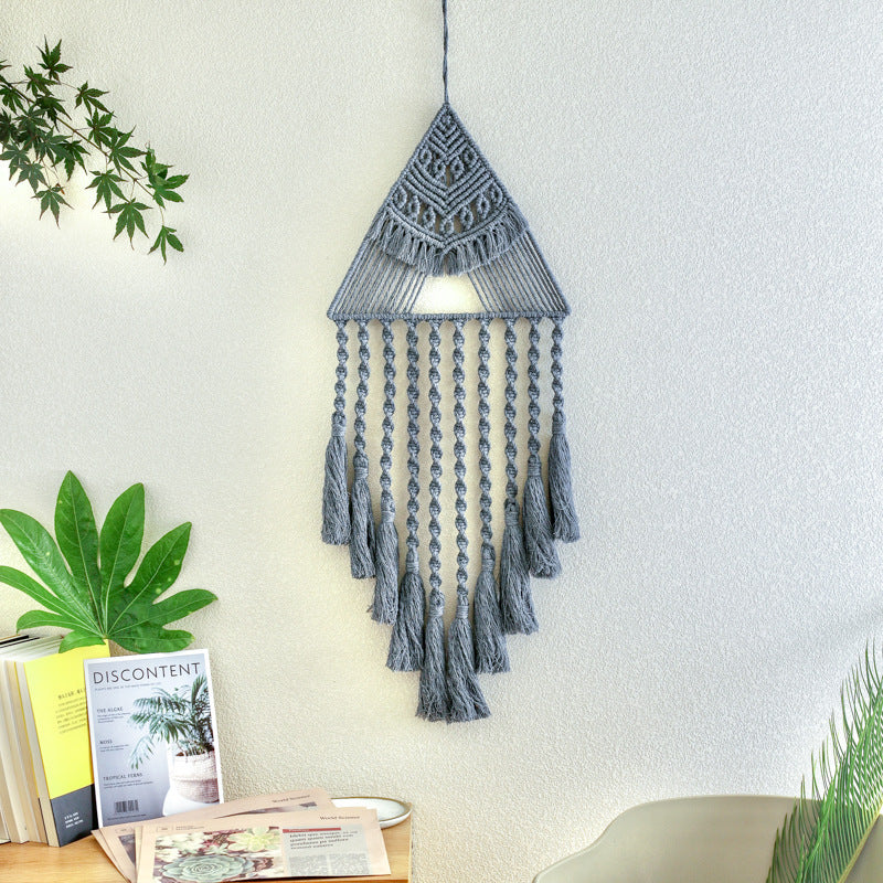 Pendentif Attrape-Rêves Triangulaire Tissé à la Main pour Décoration Intérieure